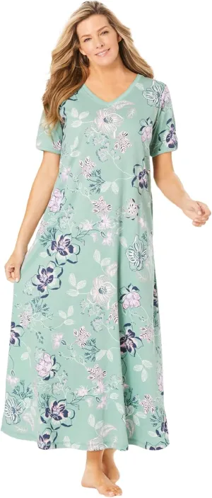 Dreams & Co. Women's Plus Size Petite Long T-Shirt Lounger