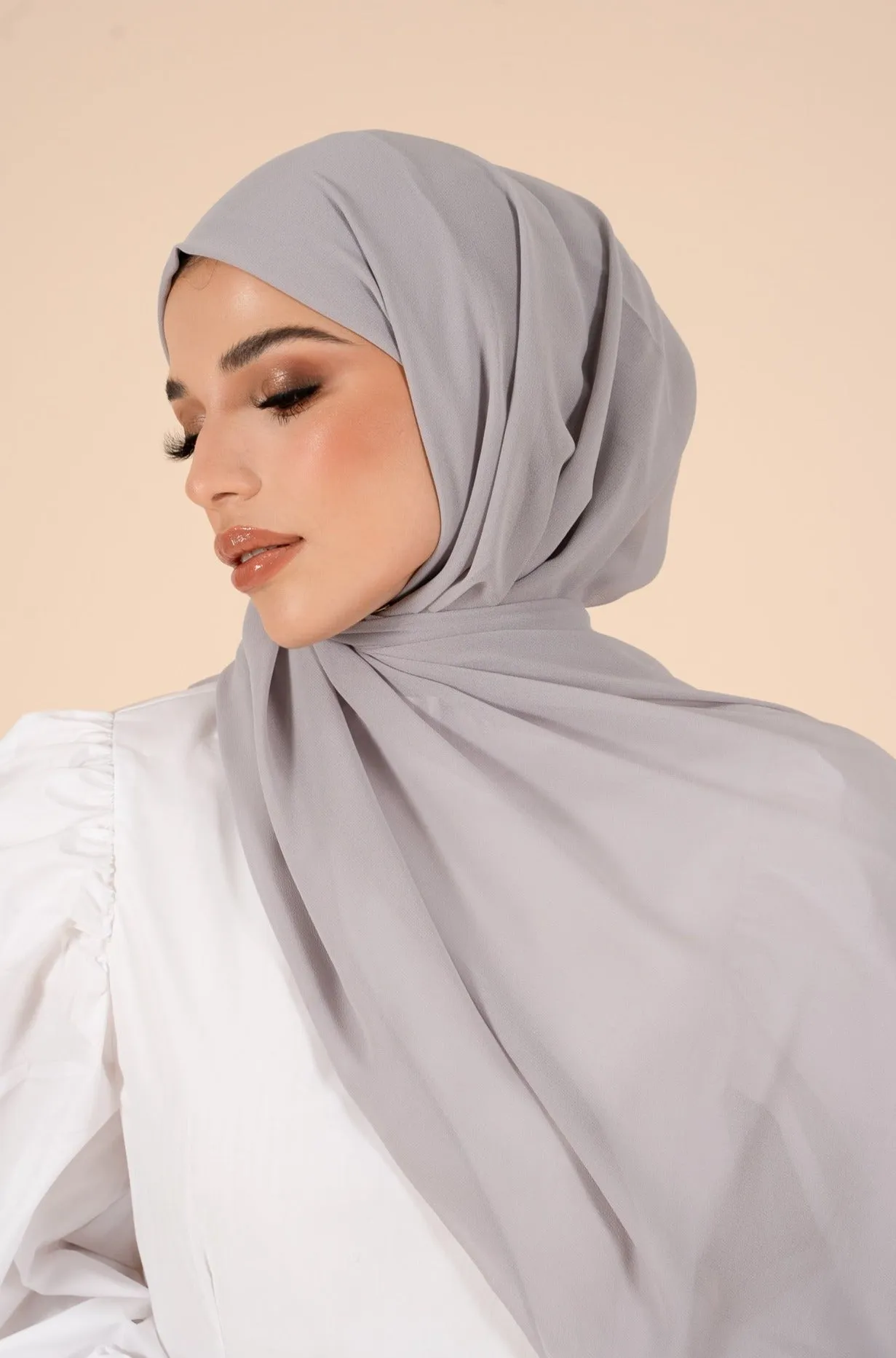 Glacier Grey Soft Crepe Hijab