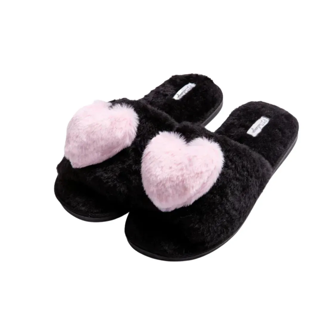 Love Heart Slides (Black)