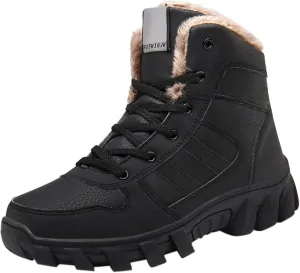 Men's Work Boots Soft Toe Hiking Sneakers Warm Fur Lined Womens Safety Shoes Steel Toe Winter Backpacking Snow Botas Warm Water Hike Grounded Footwear