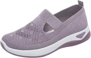Slip On Orthopedic Shoes for Women Arch Support Non Slip Walking Sneakers Breathable Memory Foam Diabetic Shoes