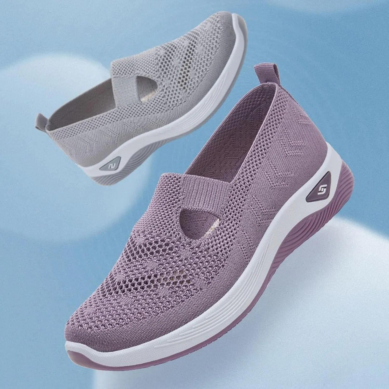 Slip On Orthopedic Shoes for Women Arch Support Non Slip Walking Sneakers Breathable Memory Foam Diabetic Shoes